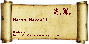 Maitz Marcell névjegykártya